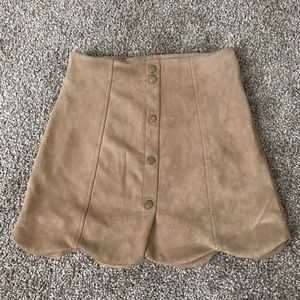 Light Brown Suede Skirt